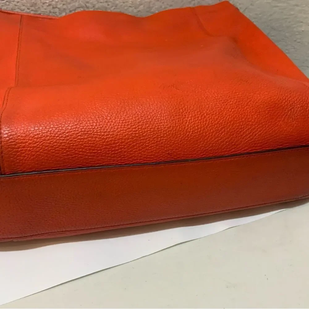COACH Light Coral Leather  Hobo Bag Adjustable Strap Crossbody Front Zip Pockets